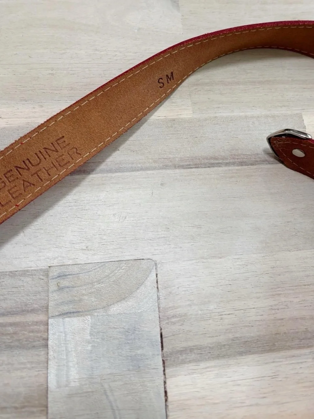 Red Leather Women's Belt with Silver Buckle